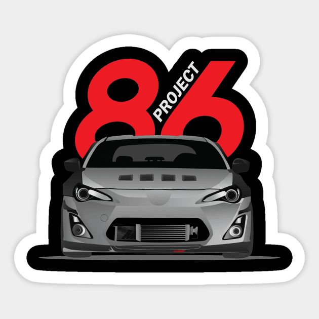 Project 86 Japanase Race Car Sticker by Vroomium